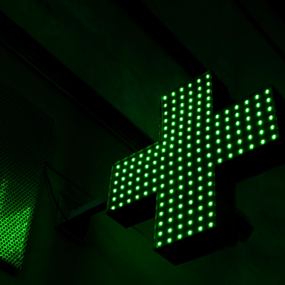 green and white led light